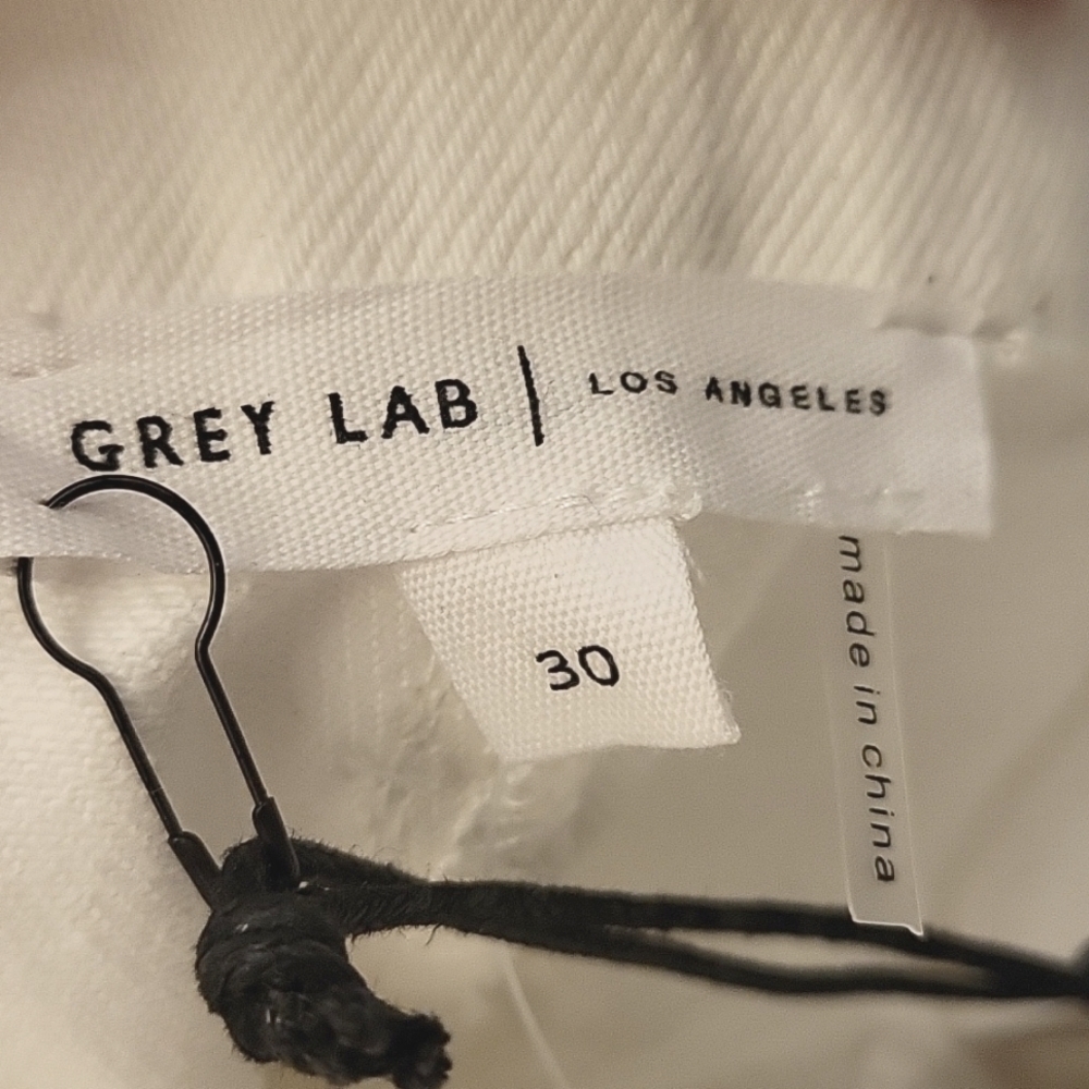 NEW! GREY LAB LOS ANGELES Ivory Wrapped Denim Jean Trouser Pants Sz. 30. - Picture 3 of 4
